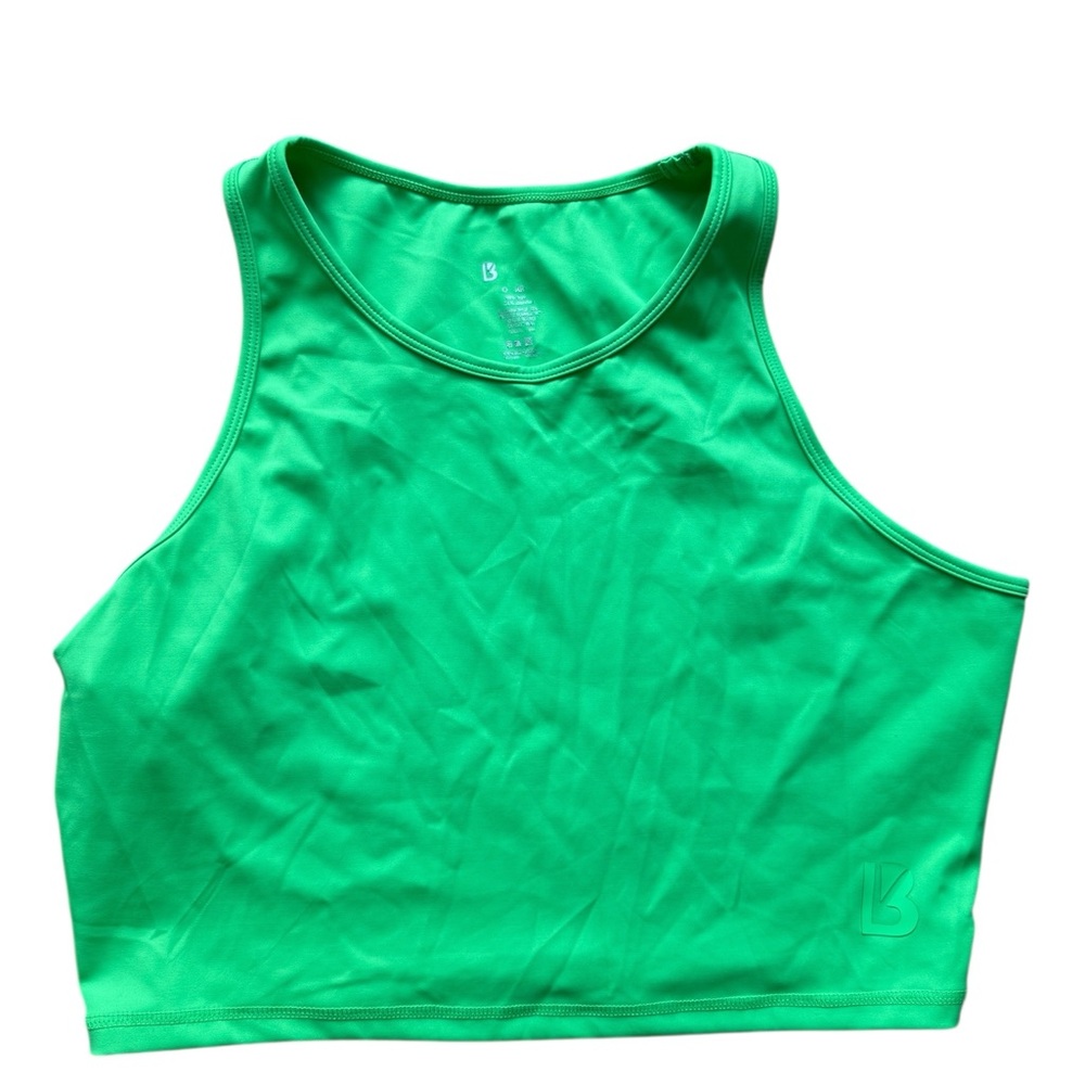 Buffbunny  Racerback Crop Tank Top Large Green Activewear Gym Yoga